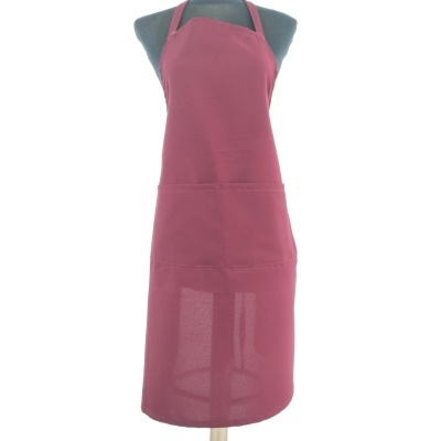 Avental vinho em tecido liso com duas abas frontais