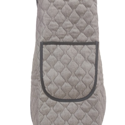 Avental cinzento acolchoado com bolso frontal