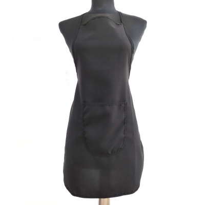 Avental preto com bolso frontal em manequim cinzento