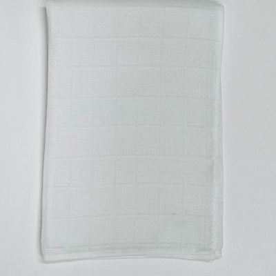 Toalha branca com padrão quadriculado em relevo