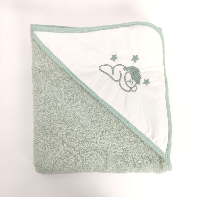 Toalha de banho para bebé com capuz bordado