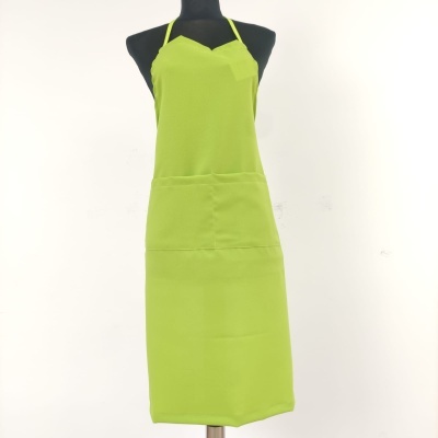Avental verde-limão com bolsos em manequim preto