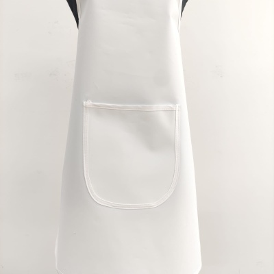 Avental branco com bolso frontal