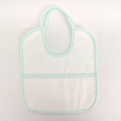 Babete branco com bordas verdes