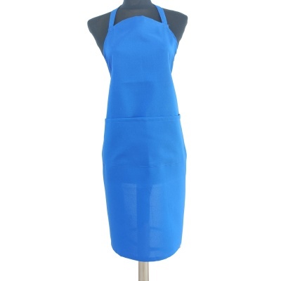 Avental de cozinha azul com bolso frontal
