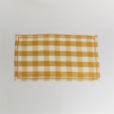 toalha ou guardanapo xadrez amarelo e branco retangular