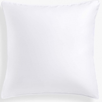 Almofada branca quadrada com costura nas bordas