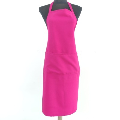 Avental rosa vivo com bolso grande em manequim preto