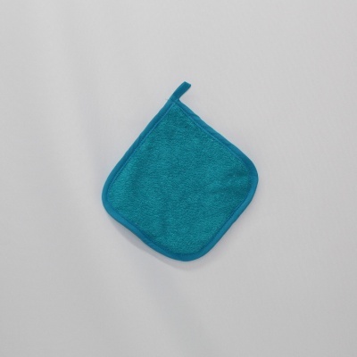 Pano de microfibra azul quadrado com bordas reforçadas