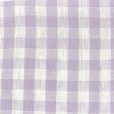 Tecido xadrez lilás e branco com textura entrelaçada