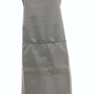 Avental cinzento escuro liso com costuras horizontais