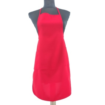 Avental vermelho com bolsos frontais