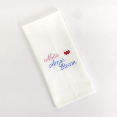 Guarda de pano branca com bordado 
