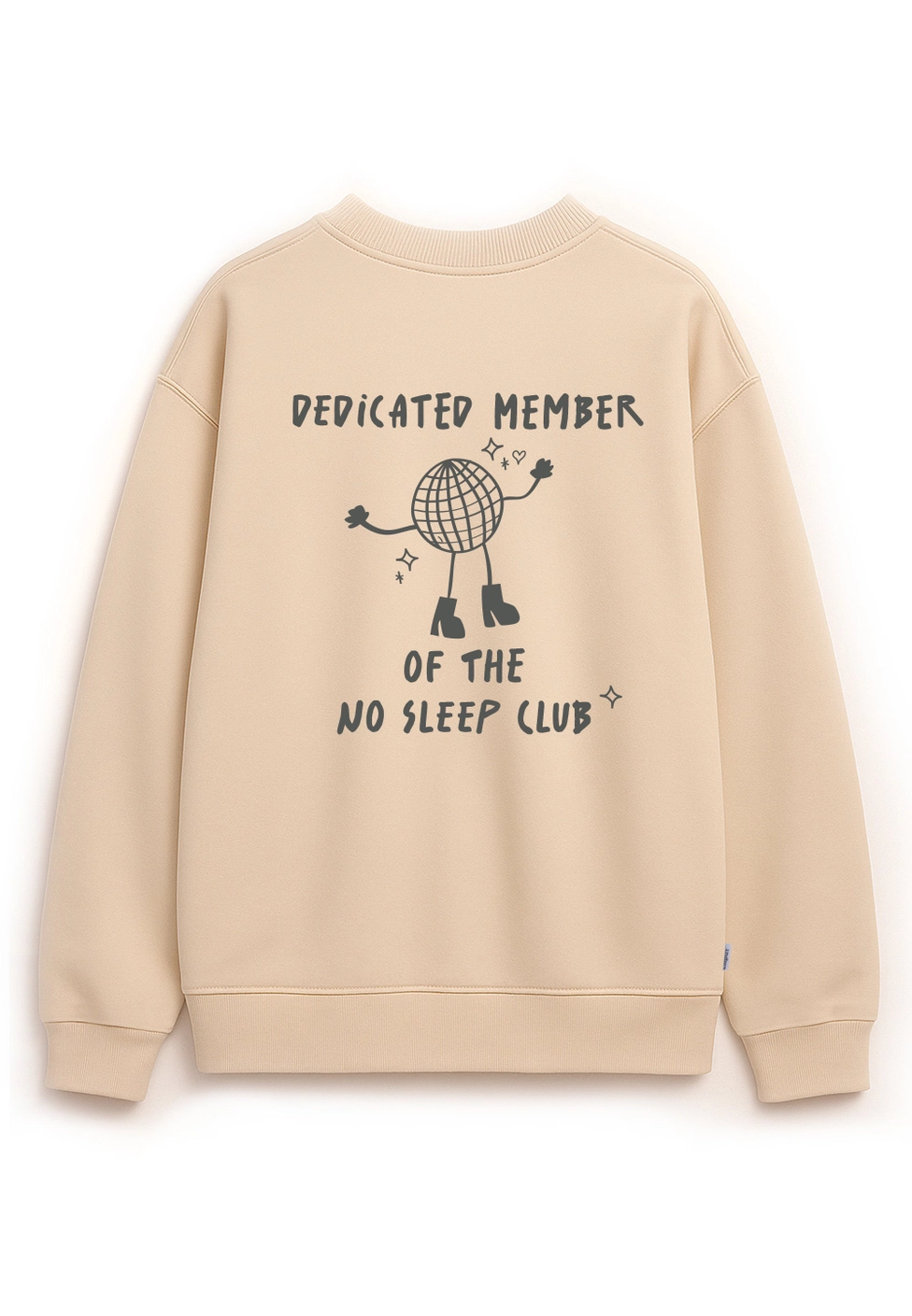 SWEAT ADULTO NO SLEEP CLUB BEGE LILIPUT Sweat bege com estampa preto fosco e texto motivacional nas costas