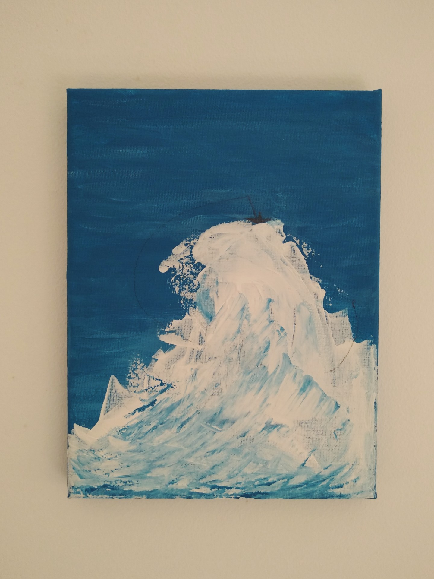 ORIGINAL "HÁ MAIS MARÉS QUE MARINHEIROS - VOLTA DE MAR" MARTA NUNES Pintura abstrata de onda branca sobre fundo azul pendurada na parede