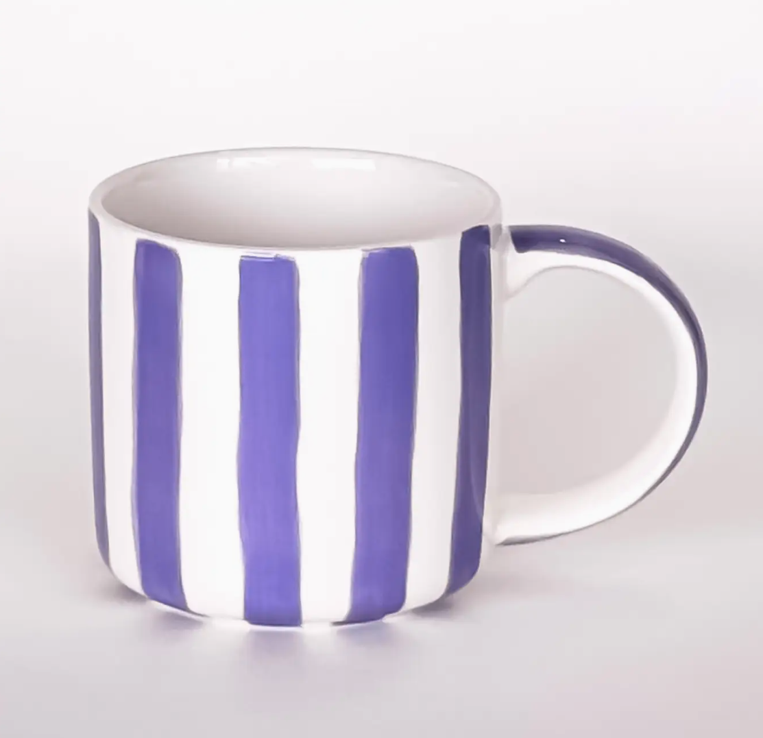 CANECAS STRIPE - MAGAZIN MINORI Caneca azul e branca com riscas verticais