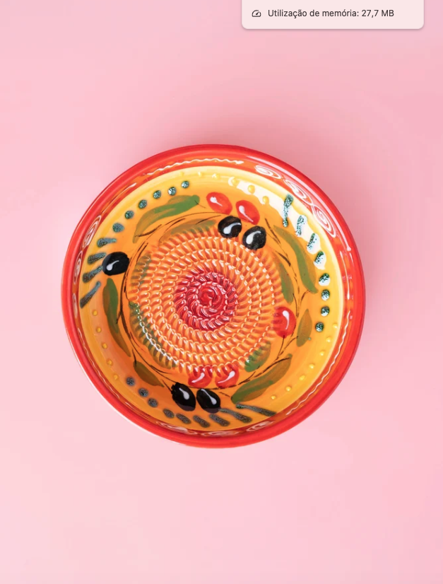 TAÇA RALADOR GRANDE "PROVENÇAL" ALFAR TIERRA COCIDA Prato de cerâmica pintado com padrão de azeitonas e folhas
