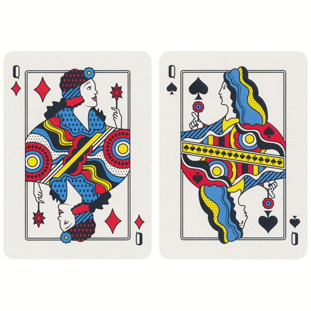 BARALHO DE CARTAS "YELLOW SUBMARINE, THE BEATLES " THEORY11 CARDSHOUSE Cartas de baralho Dama de Ouros e Dama de Espadas com design colorido tradicional