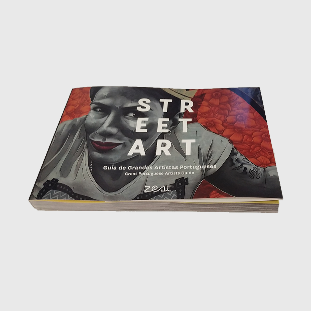 LIVRO "STREET ART - GUIA DE GRANDES ARTISTAS PORTUGUESES" ZEST Livro sobre street art com capa que mostra uma figura humana e texto branco