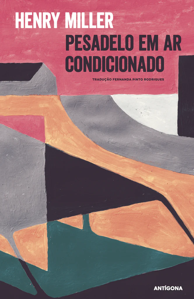 LIVRO PESADELO EM AR CONDICIONADO HENRY MILLER ANTÍGONA Capa de livro abstrata com texto em português