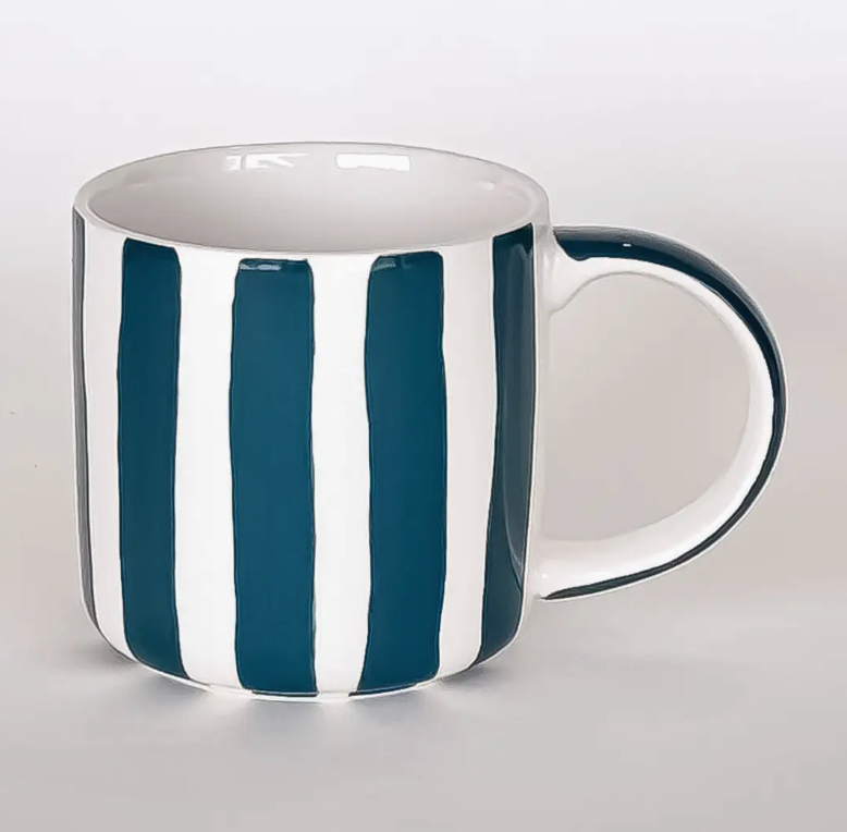 CANECAS STRIPE - MAGAZIN MINORI Caneca cerâmica riscas azuis e brancas