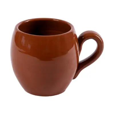 COPO LISO Nº0 SOCERAMICA Caneca castanha de cerâmica com pega arredondada
