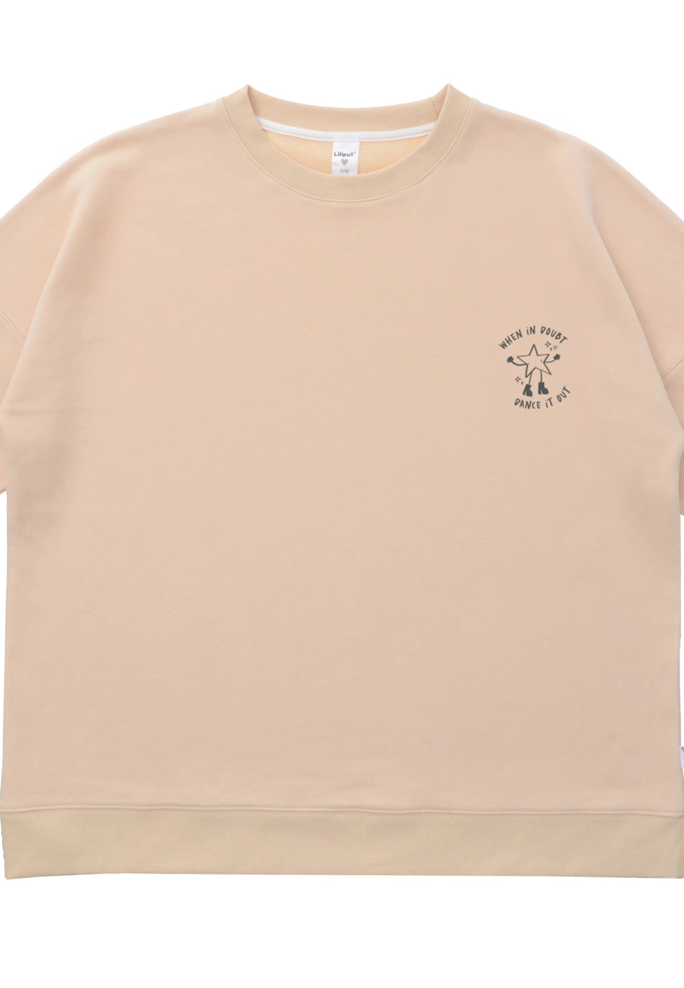 SWEAT ADULTO NO SLEEP CLUB BEGE LILIPUT Sweatshirt bege claro com bordado de estrela e texto no peito