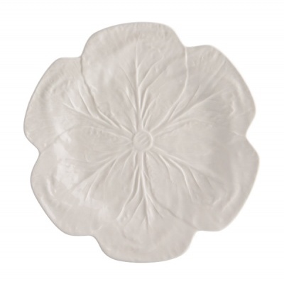 Prato decorativo de cerâmica branco em forma de flor