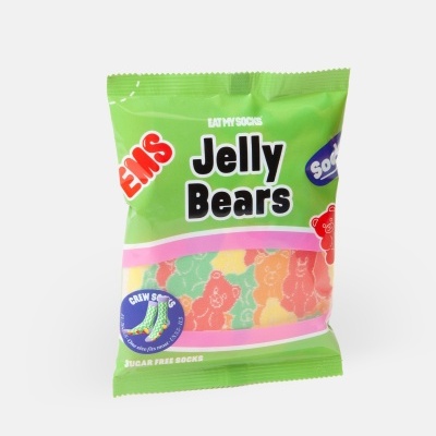 Pacote verde de meias Jelly Bears com padrão de ursos coloridos
