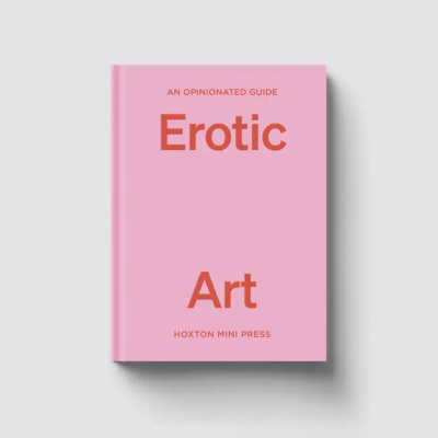 Livro com capa dura cor-de-rosa com texto 'Erotic Art'