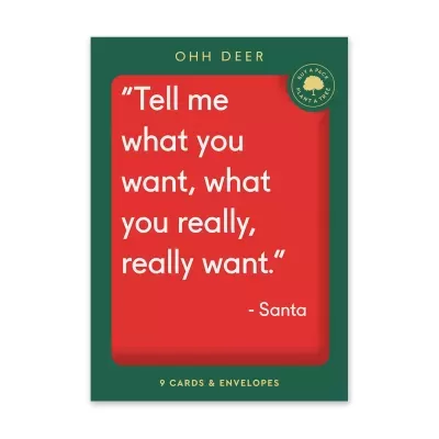 Conjunto de cartões de mensagem OHH DEER com frase em inglês e selo de sustentabilidade