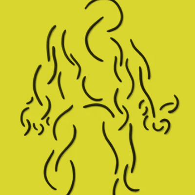 Capa de livro amarela com texto e ilustração preta