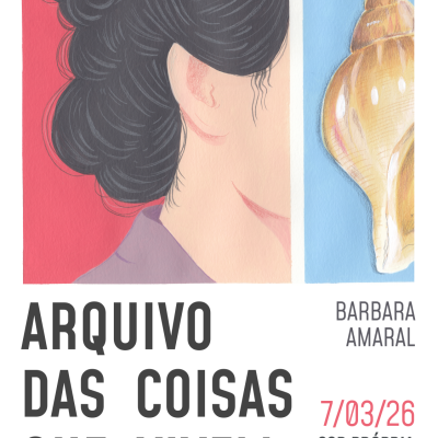 Capa de livro com ilustração de rosto feminino, concha e texto em português.