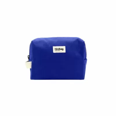 Bolsa azul com etiqueta hindbag