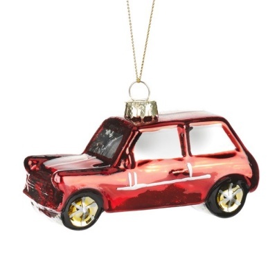 Enfeite de Natal carro clássico vermelho brilhante