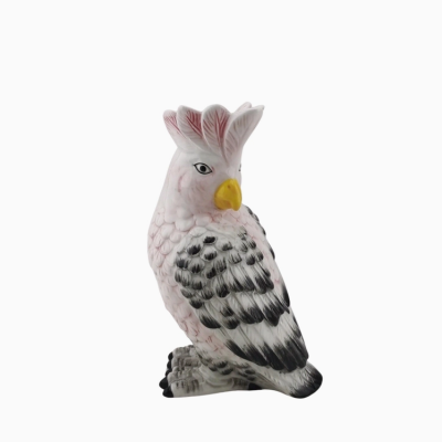 Figura decorativa de cacatua em cerâmica ou porcelana