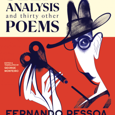 Capa de livro com ilustração de figura com chapéu e cachimbo em estilo estilizado nos tons laranja, branco e azul.