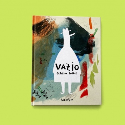 Capa de livro ilustrada com figura branca estilizada e texto 'Vazio Catalina Soblek'.
