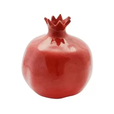 Vaso decorativo vermelho em forma de romã