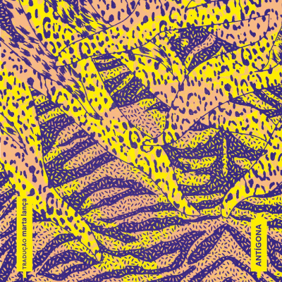 Capa de livro 'Afrotopia' de Felwine Sarr com padrão vegetal e animal em amarelo, rosa e azul