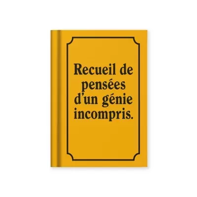 Livro amarelo com texto preto e moldura na capa