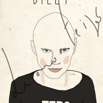 Ilustração de pessoa careca com blusa preta e texto 'ZERO'