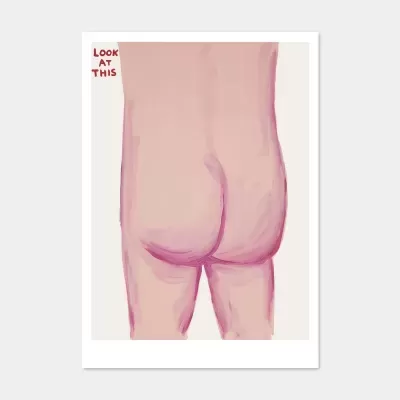 Ilustração digital do tronco inferior humano com texto LOOK AT THIS