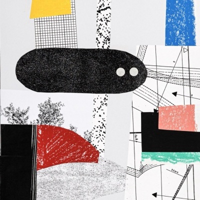 Imagem abstrata com formas geométricas e padrões diversos em várias cores