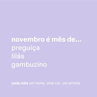 Texto em fundo lilás sobre temas e cores de novembro