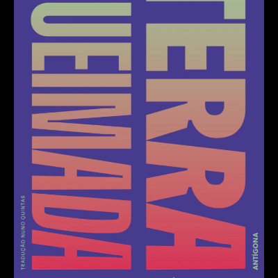 Capa do livro Terra Queimada de Jonathan Crary com texto em gradiente e fundo azul