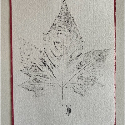 Ilustração preta de folha de bordo em papel branco textura com borda vermelha e assinatura.