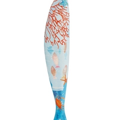 Espátula de cozinha com padrão de mar, peixes, coral e estrelas do mar