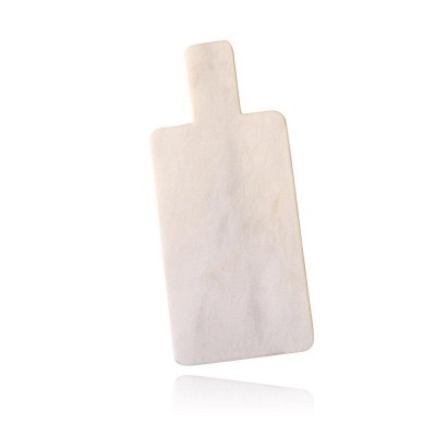 Tábua de cozinha retangular em mármore branco com asa