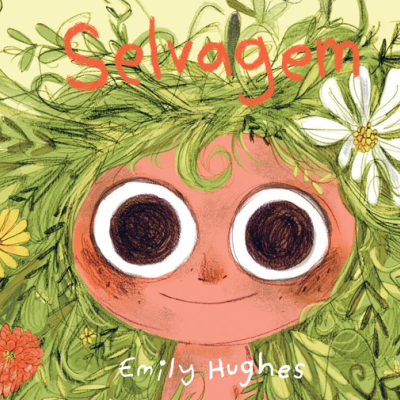 Capa de livro infantil com rosto sorridente e folhagem